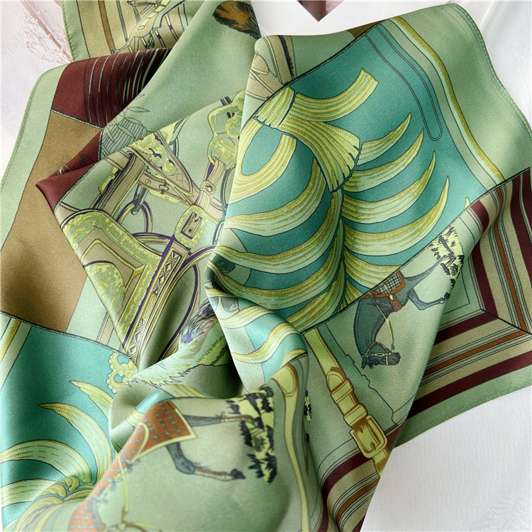 Luxury Bags For Summer - 65CM Green Silk Scarf Luxury Designers