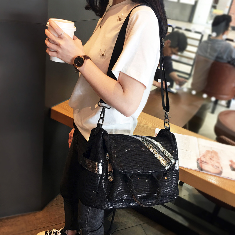 New Women Nylon Sequins Backpa - Luxury Bags With Zipper 评论和价格