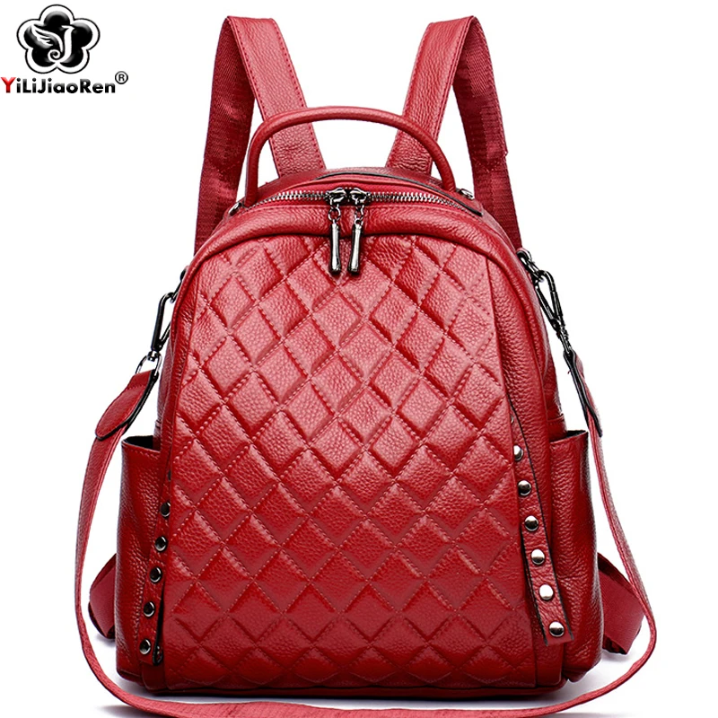 Genuine Leather Rucksack Women - Luxury Bags With Zipper 评论和价格