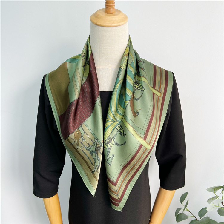 65CM Green Silk Scarf Luxury D - Luxury Bags For Summer 评论和价格